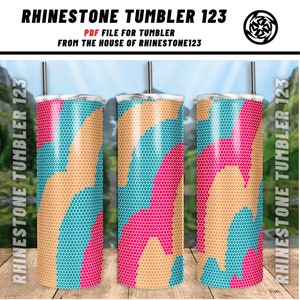 SS16 Rhinestone 20oz Skinny Tumbler Template Honeycomb Pattern pdf png File Digital Download
