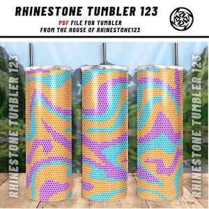 SS16 Rhinestone 20oz Skinny Tumbler Template Honeycomb Pattern pdf png File Digital Download