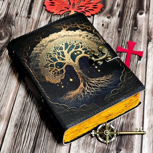Tree of Life Leather Journal - Antique Handmade Deckle Edge Paper ...