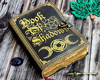 Buch der Schatten, Leder Grimoire, Lederbuch, Zauberbuch, keltisches Tagebuch The Morrigan, Lederbuch Reisebuch, Weihnachtsgeschenk