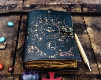 Handmade Leather Journal with Deckle Edge Paper – Vintage Rustic Notebook, Travel Diary, Gift for Writers & Artists.