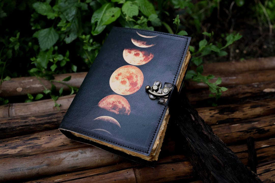 Sun Moon Leather Journal for Men Women 200 Page of Antique Hademade ...