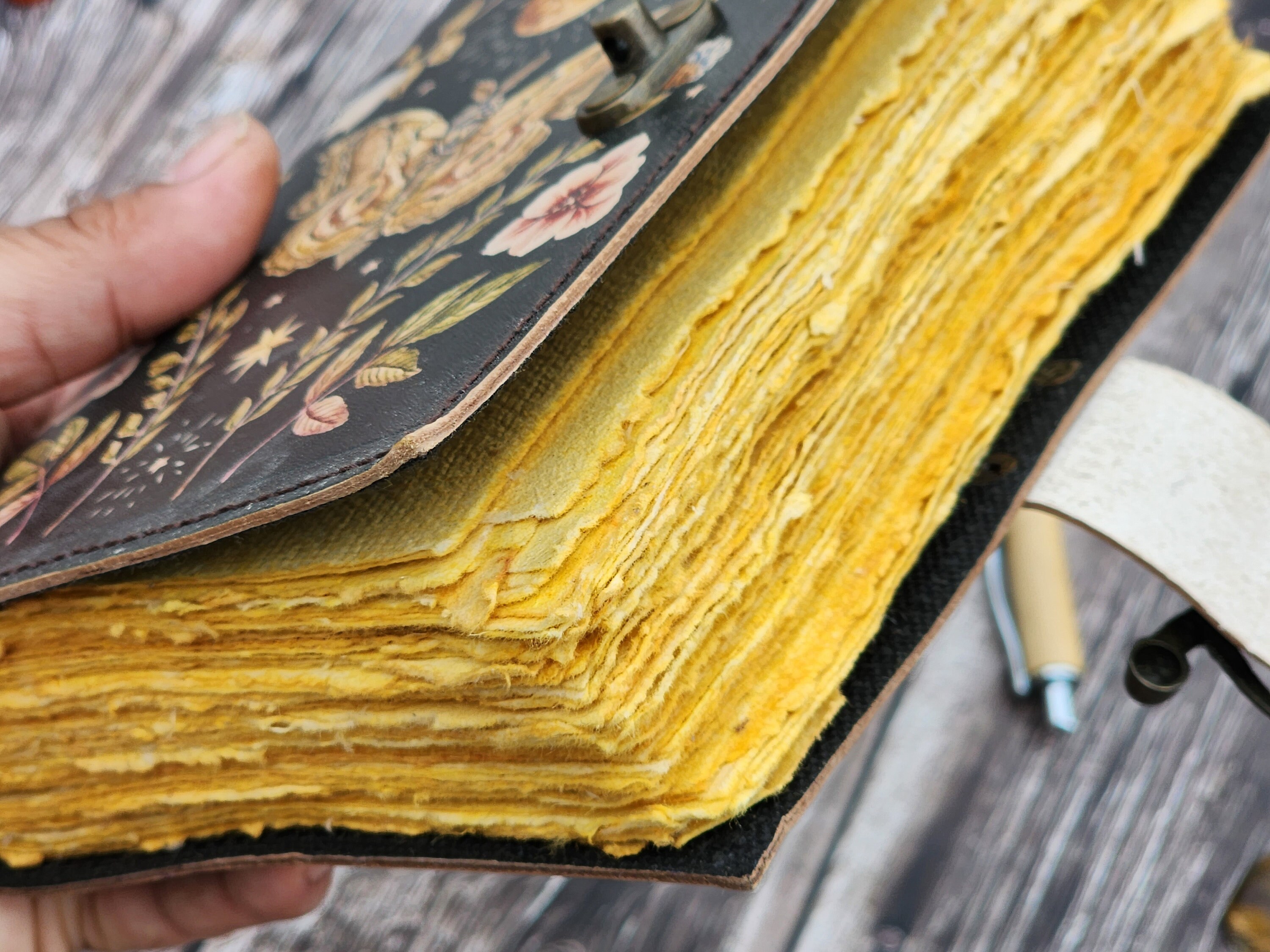 Handmade Leather Butterfly Journal – Vintage Writing Notebook With ...