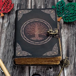 Leather Journal Tree of Life - Genuine Leather Notebooks for Women ...