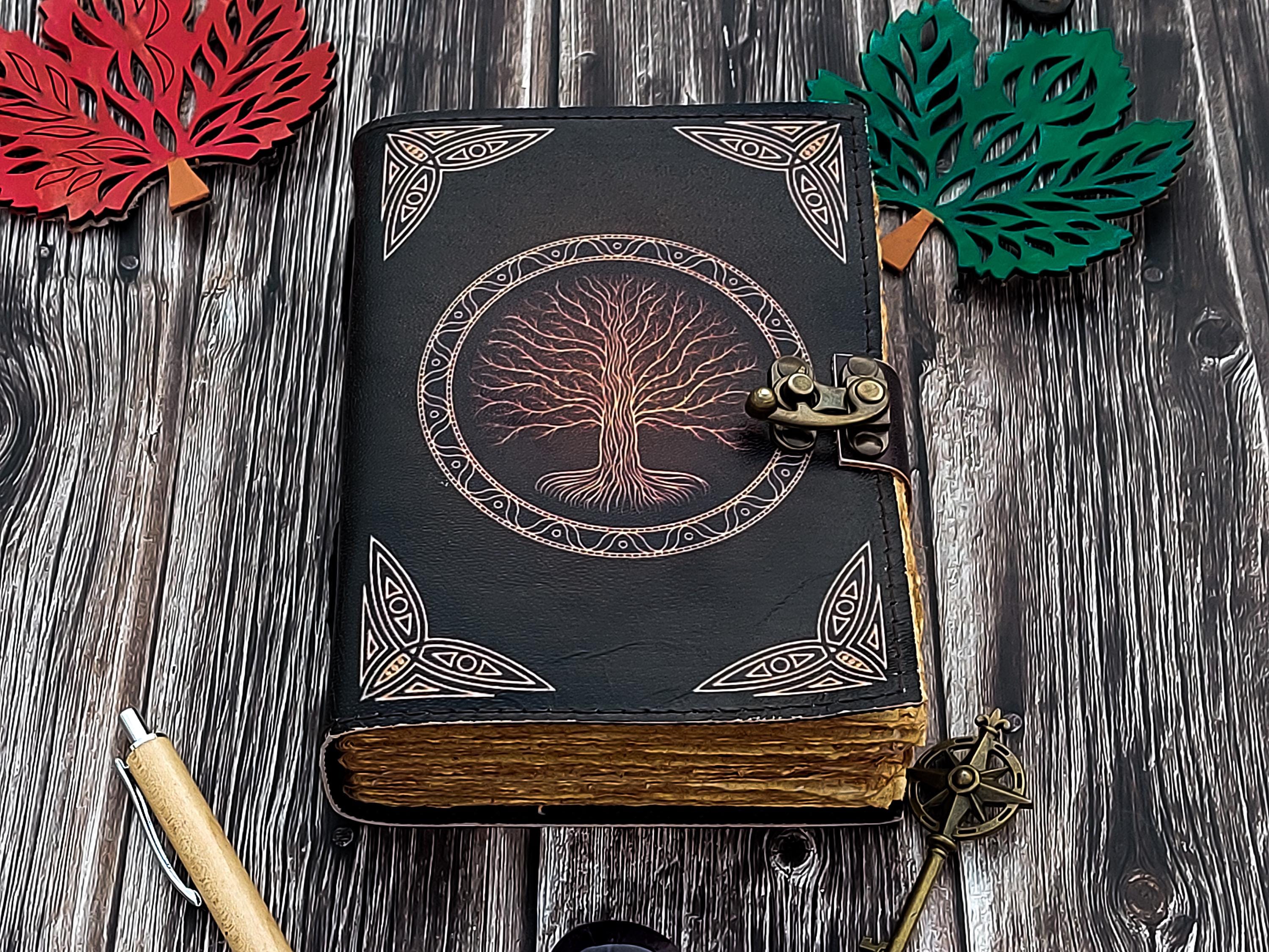 Leather Journal Tree of Life - Genuine Leather Notebooks for Women ...