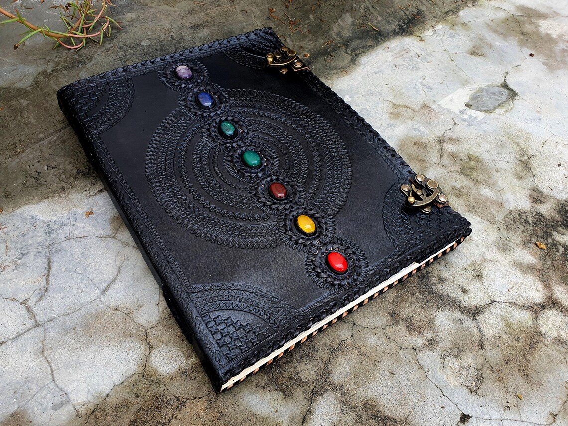 Blank Spell Book of Shadows Journal With Lock Clasp Handmade Leather ...