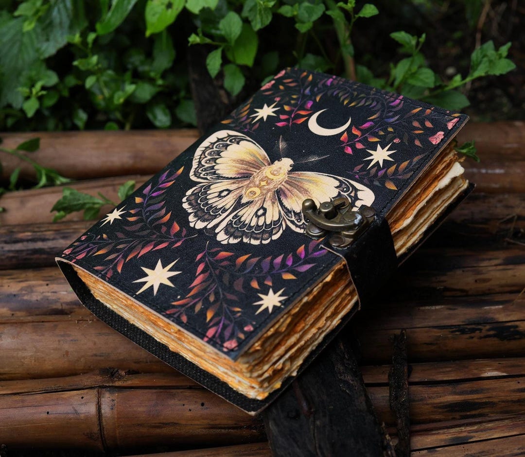Leather Journal Butterfly Notepad Journal Writing Notebook Sketchbook ...