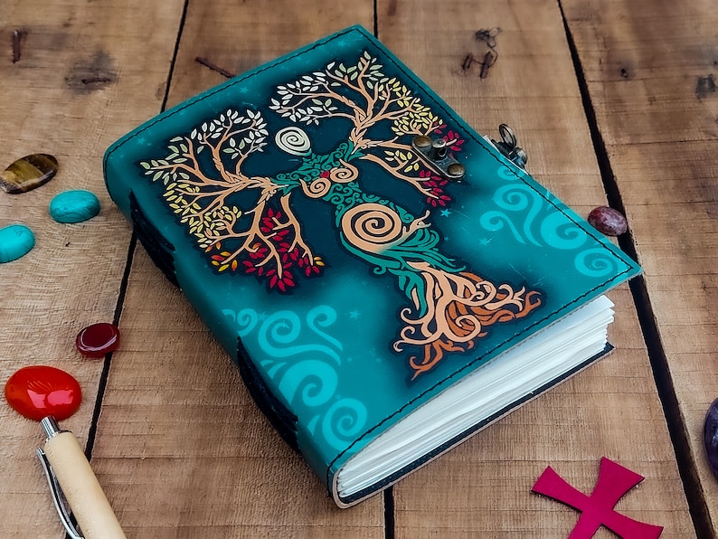 Blank Spell Book of Shadows Journal With Lock Clasp Handmade Leather ...