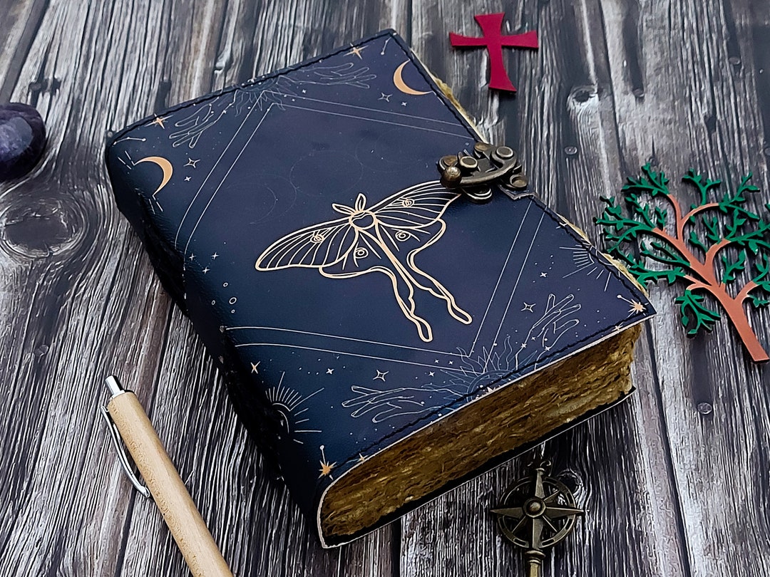 Leather Journal Butterfly Leather Notepad Writing Notebook Sketchbook ...