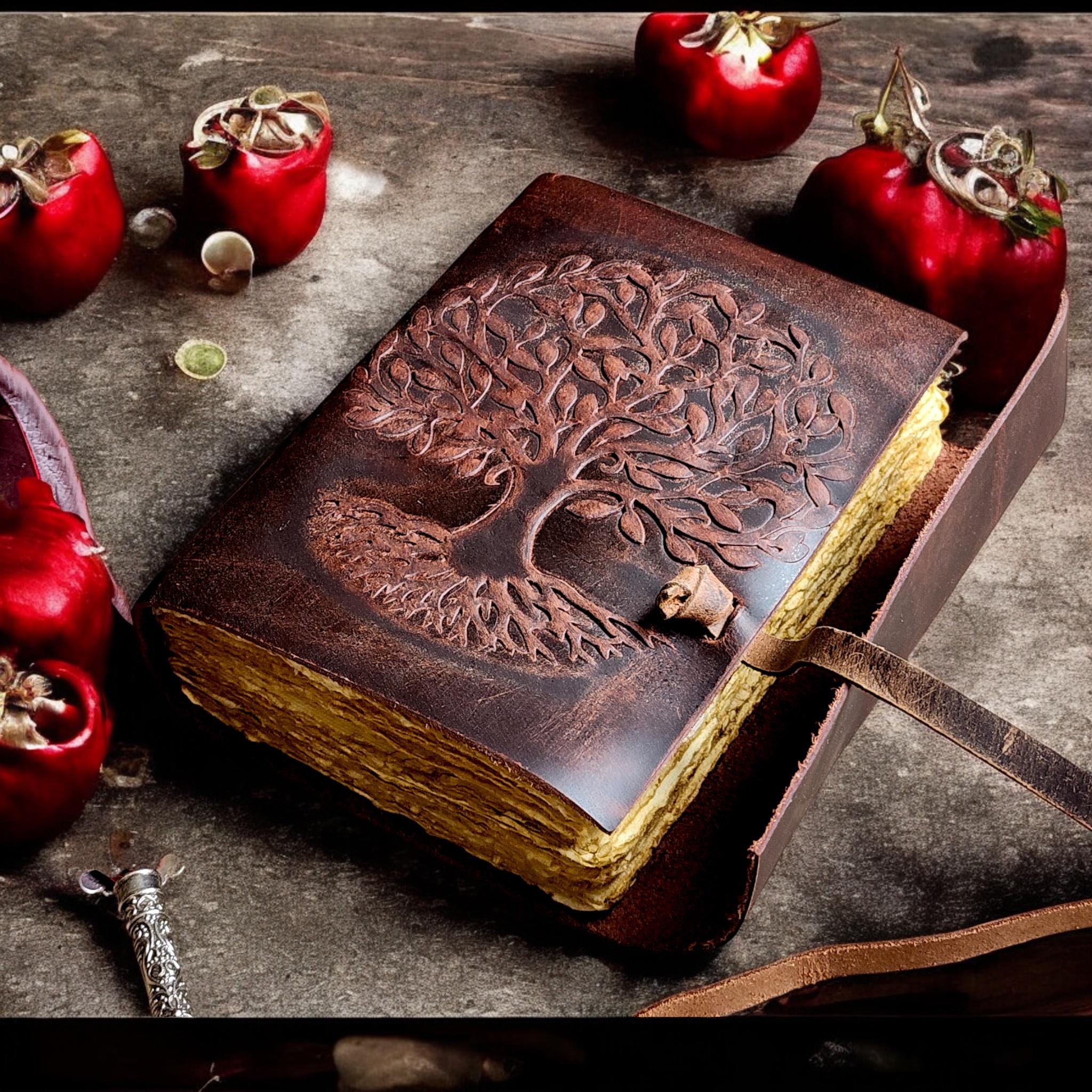 Leather Journal Tree of Life Leather Notebooks for Men Women ...