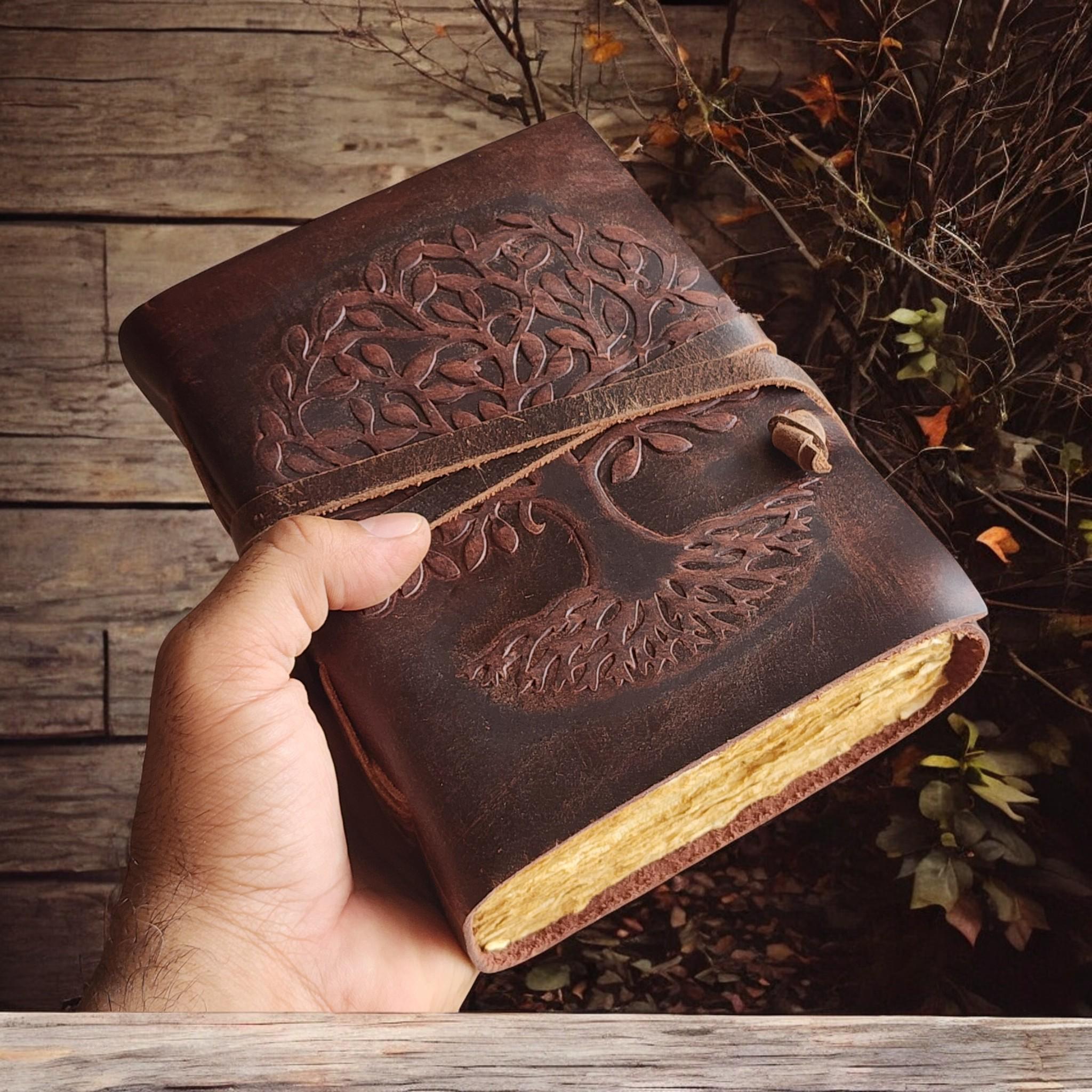 Leather Journal Tree of Life Leather Notebooks for Men Women ...