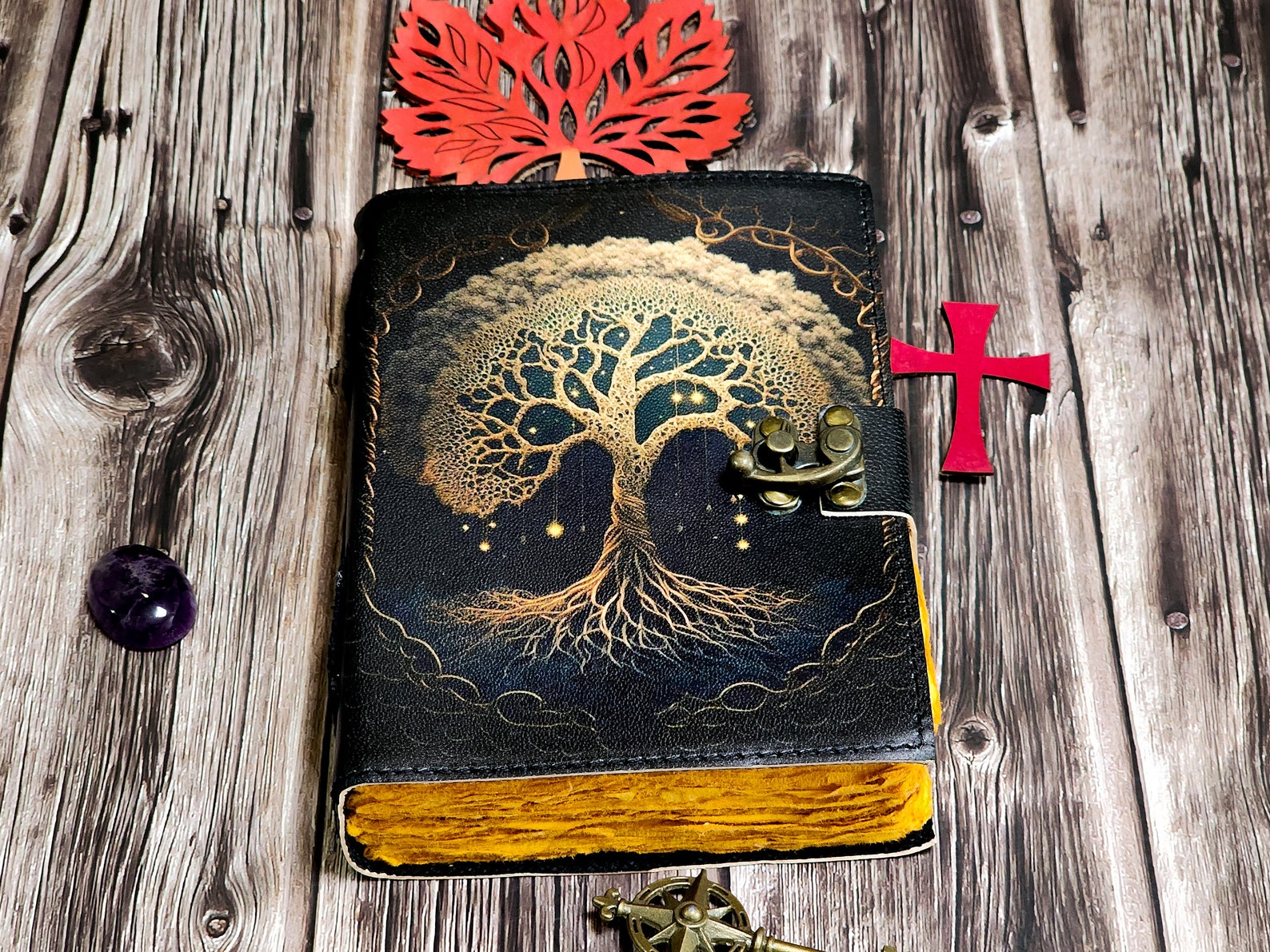 Tree of Life Leather Journal - Antique Handmade Deckle Edge Paper ...