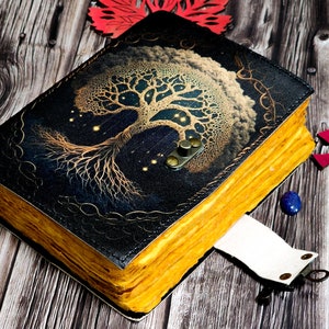 Tree of Life Leather Journal - Antique Handmade Deckle Edge Paper ...