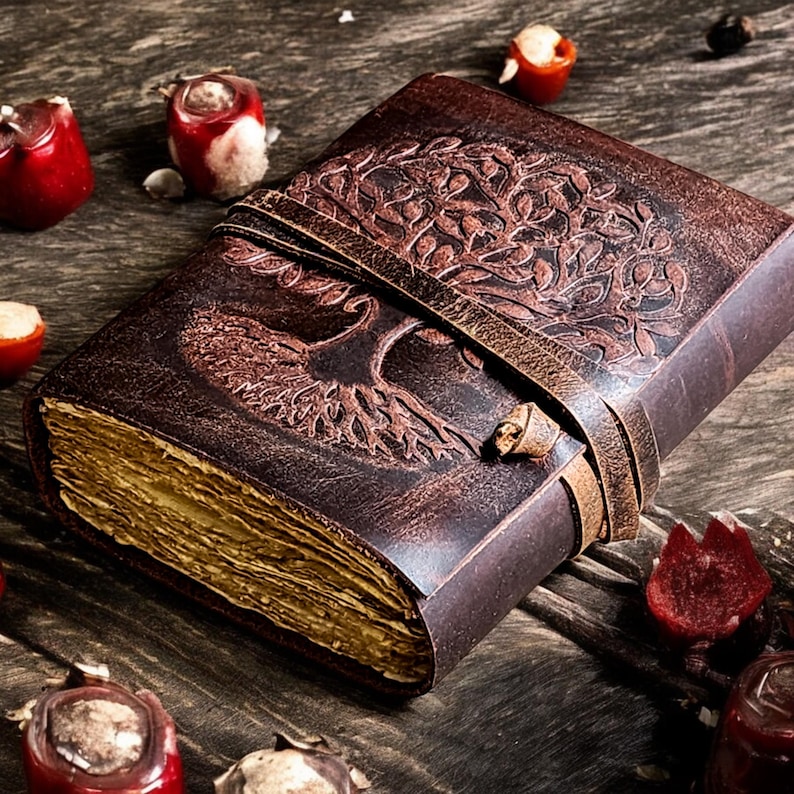 Leather Journal Tree of Life Leather Notebooks for Men Women ...