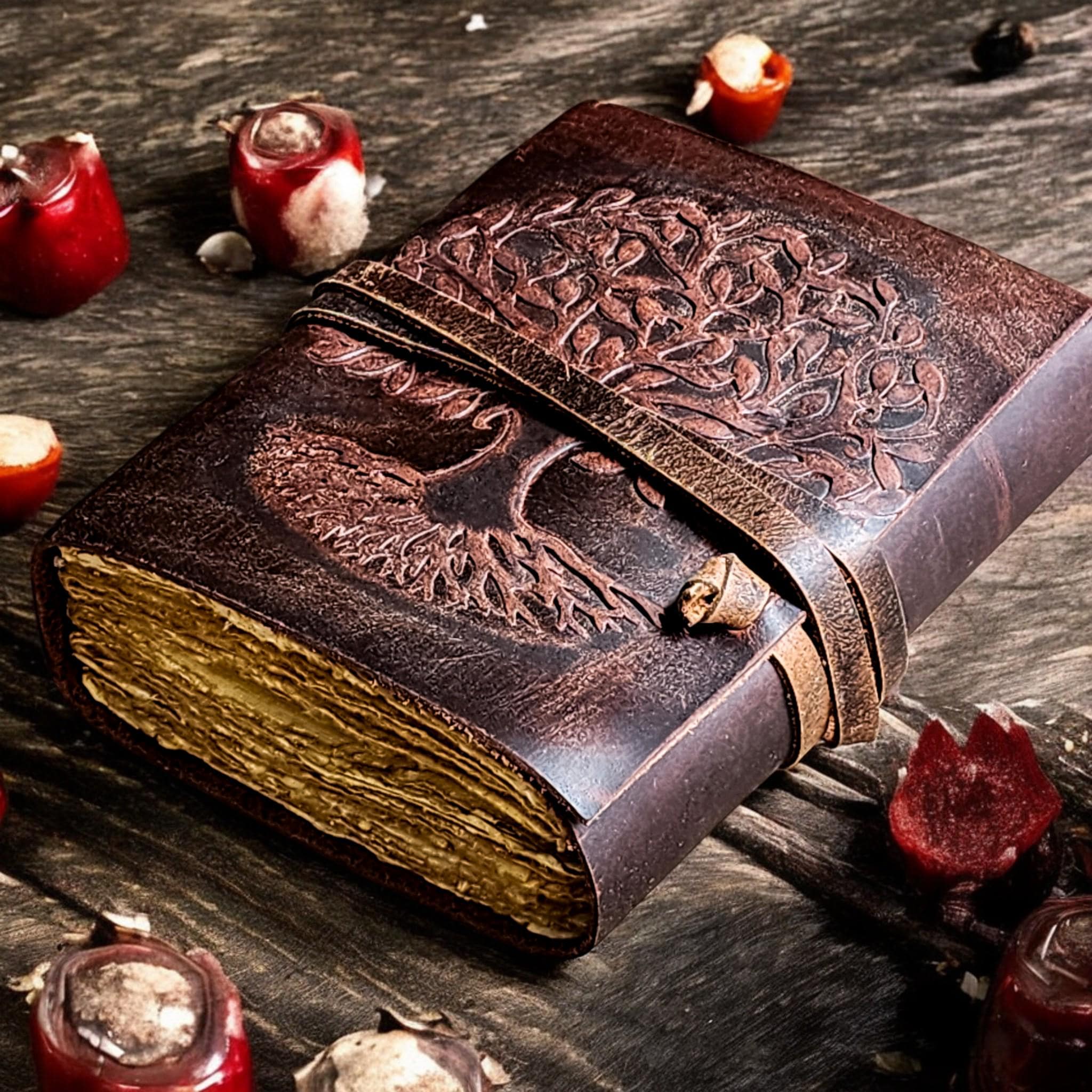 Leather Journal Tree of Life Leather Notebooks for Men Women ...