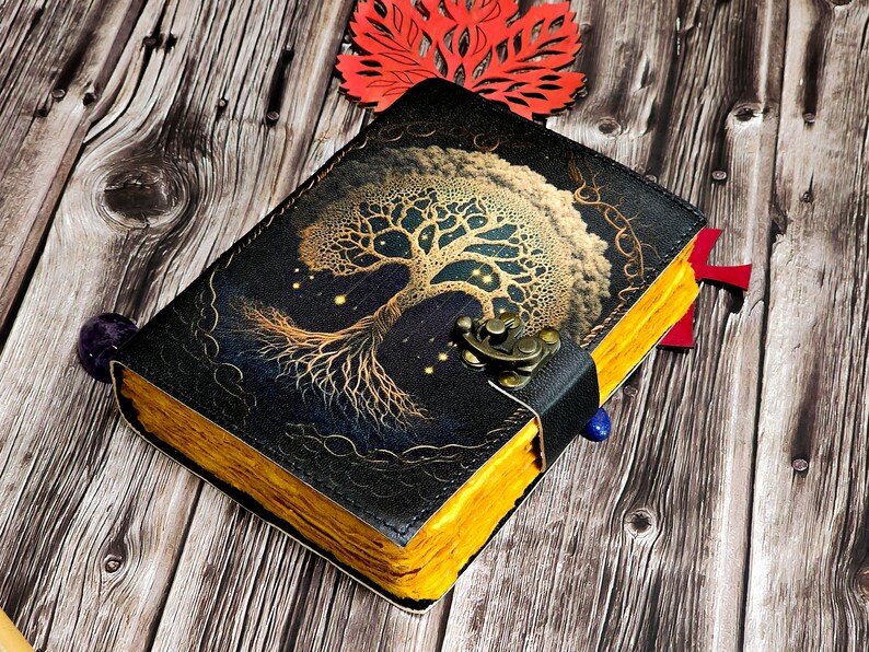 Tree of Life Leather Journal - Antique Handmade Deckle Edge Paper ...