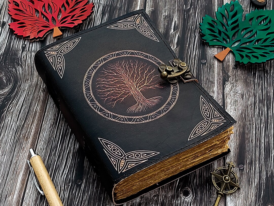 Leather Journal Tree of Life - Genuine Leather Notebooks for Women ...