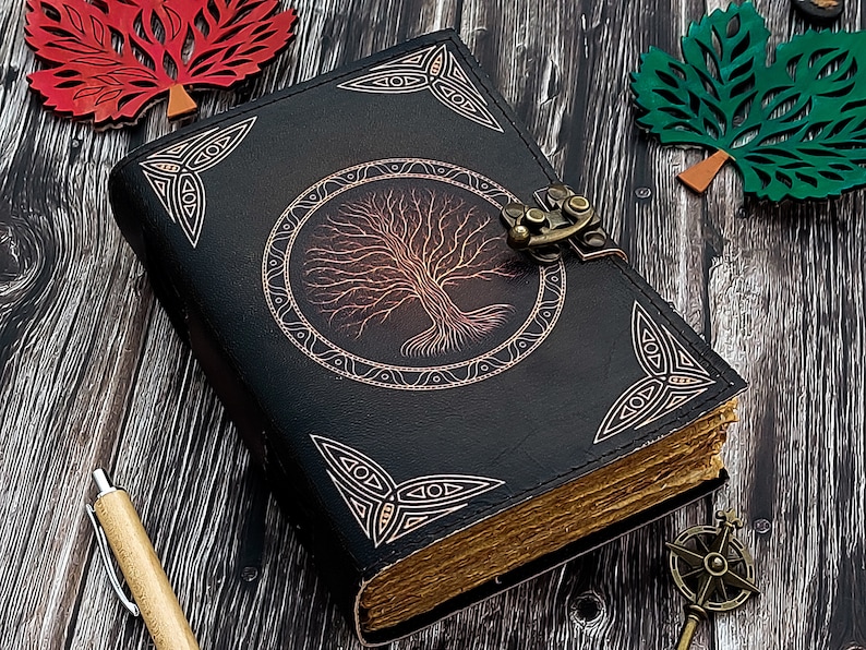 Leather Journal Tree of Life - Genuine Leather Notebooks for Women ...