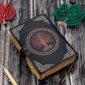 Leather Journal Tree of Life - Genuine Leather Notebooks for Women ...