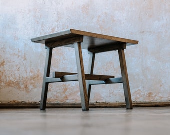 Table basse en bois de chêne ou de frêne TORRI avec barre transversale/ design japonais/ simple et élégant/ table d’appoint de canapé/ 12 couleurs au choix