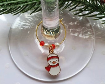 Christmas Wine glass charms, Handmade, Secret santa