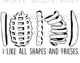 Me gustan todas las formas y patatas fritas: paquete de archivos SVG, PNG y AI