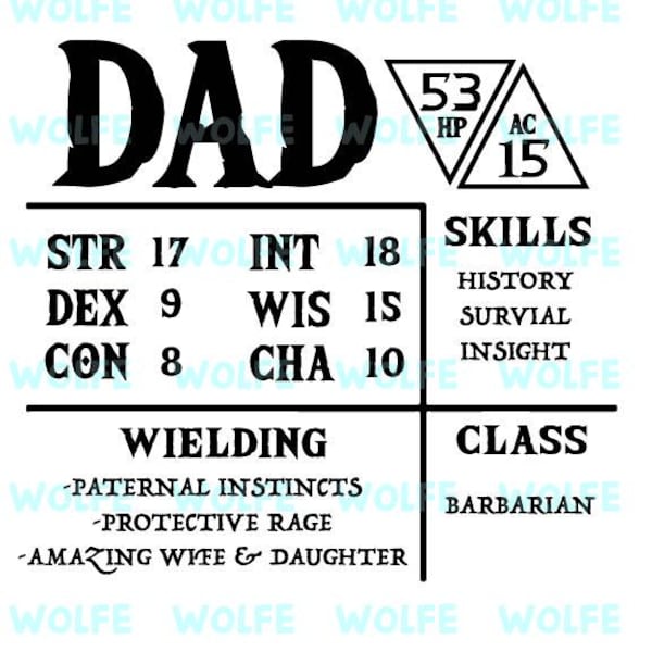 Pappa Dungeons & Dragons - PNG(2), SVG(2) och AI(1) filpaket