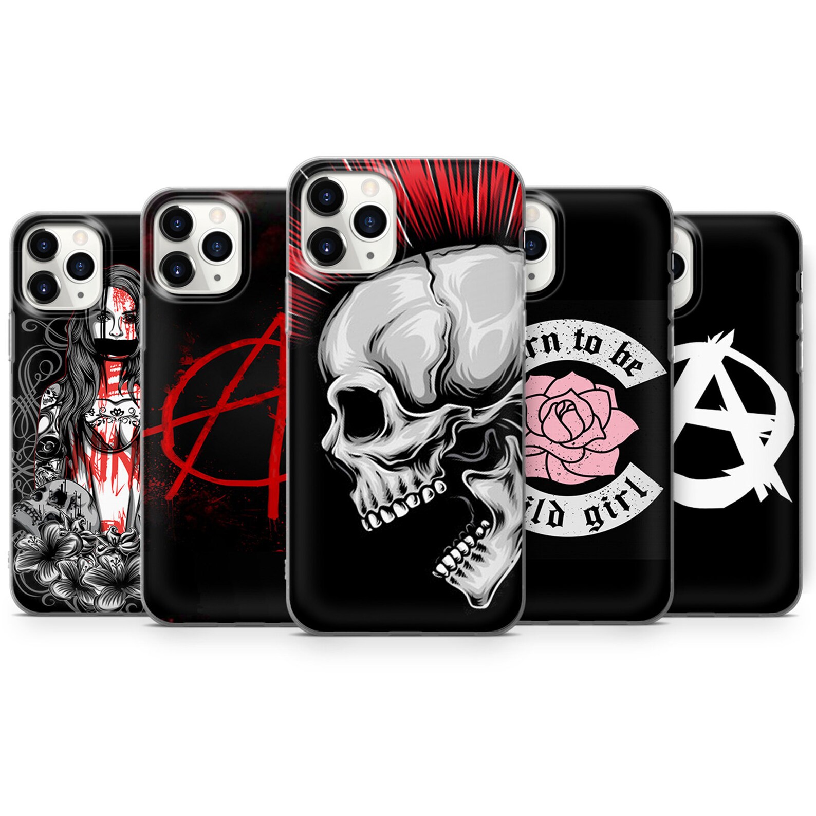 Anarchy Punk Protestant Rock Phone Case Cover for iPhone 7, 8, XS, XR