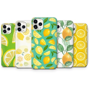 Citron Été Fruit Jaune Fruits Frais Dessin Designe Art Coque Coque pour iPhone 7, 8, XS, XR, 11PRO & Samsung S7, S8, A6, HUAWEI P20 P30 S28