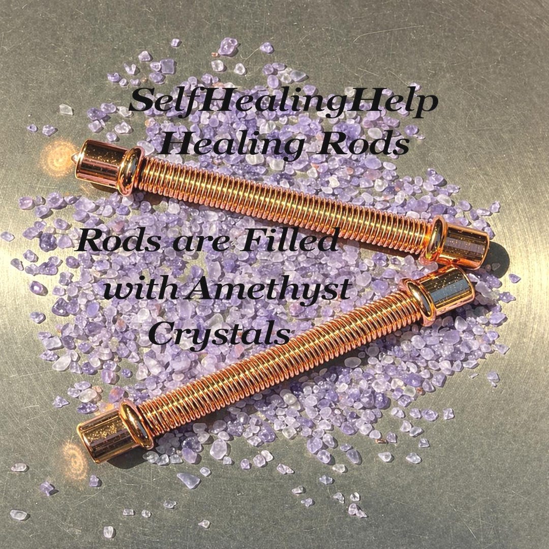 Anodised Aluminium Wire / Copper Healing Rods With Amethyst Crystals ...