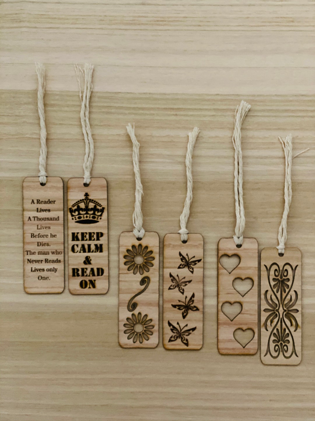 Laser Engraved Bookmarks Handmade Etsy