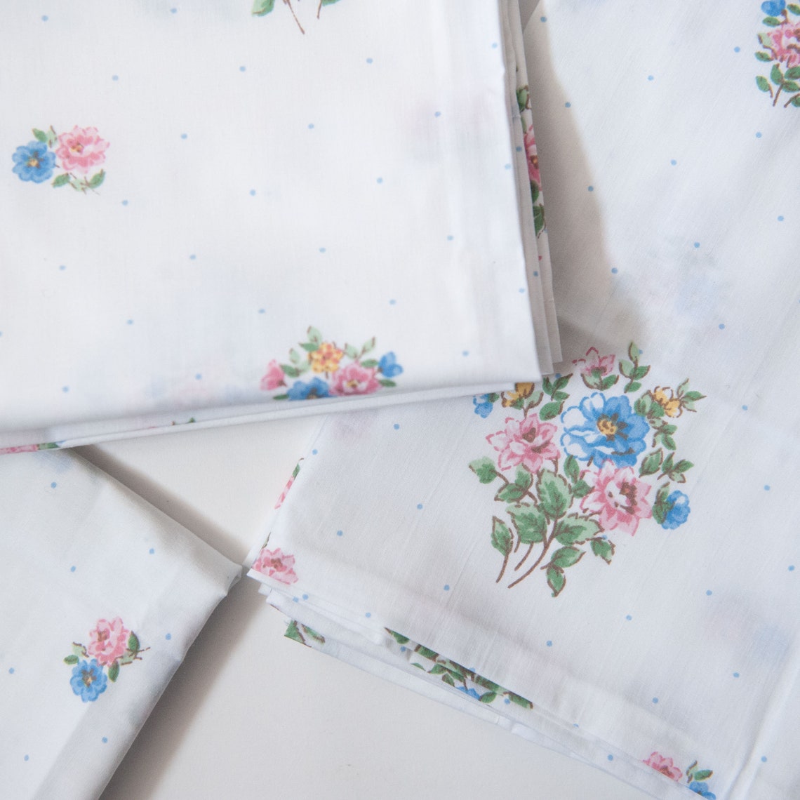 Vintage JC Penney Floral Percale Twin XL Sheet Set Flat & 2 Etsy