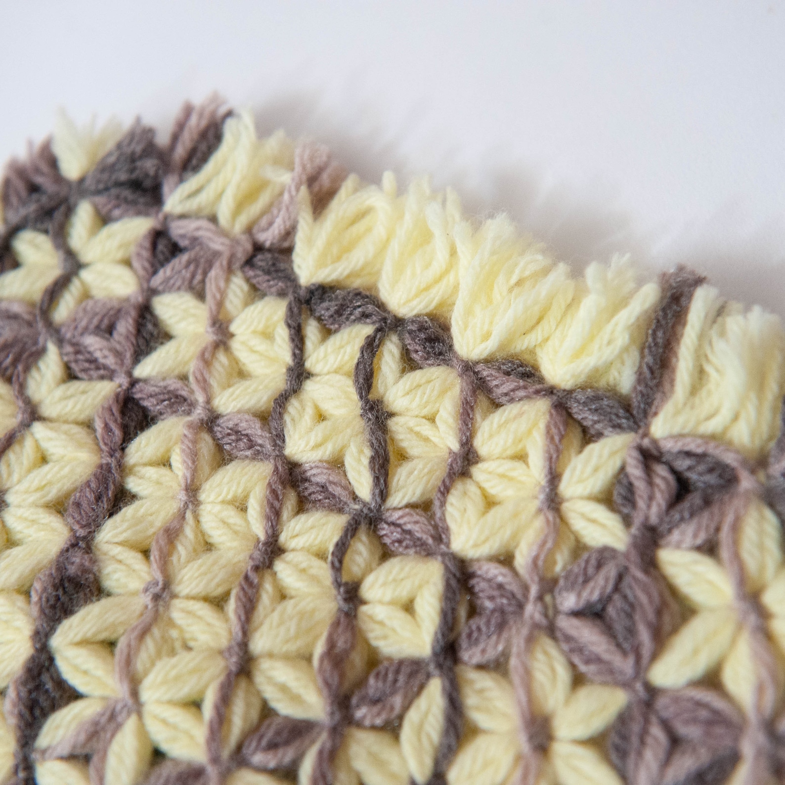 Vintage Knit Yarn Hexagon Placemats w/ Fringe Set of 2 Etsy