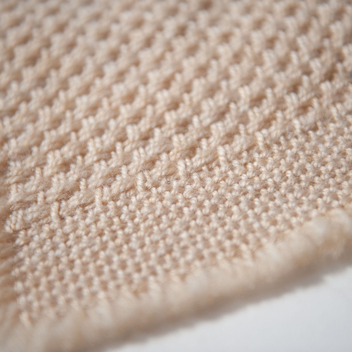 Rustic Vintage Woven/Knit Beige Placemats w/ Fringe Etsy