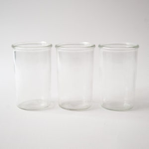 Set of 3 Recycled 4&quot; Glass Jars for Clear Glass Plant Propagation Station