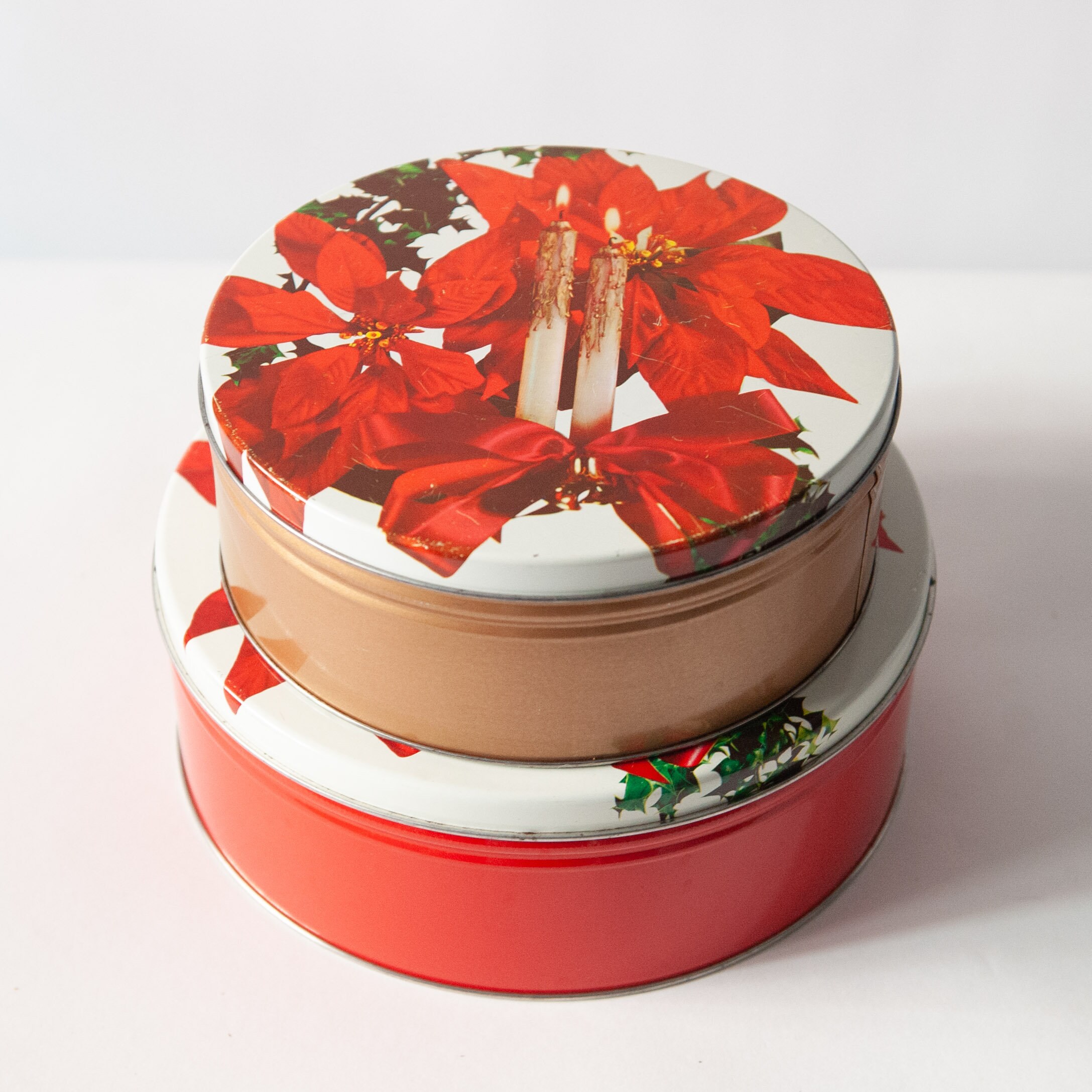 Set von 2 Vintage Woolworth Weihnachts Keksdosen | Runder Weihnachtsstern 10