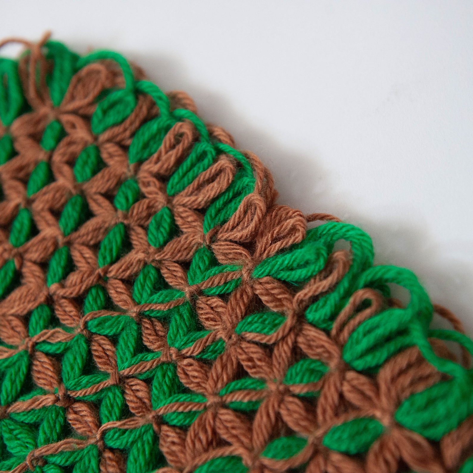 Vintage Knit Yarn Hexagon Placemats w/ Fringe Set of 2 Etsy