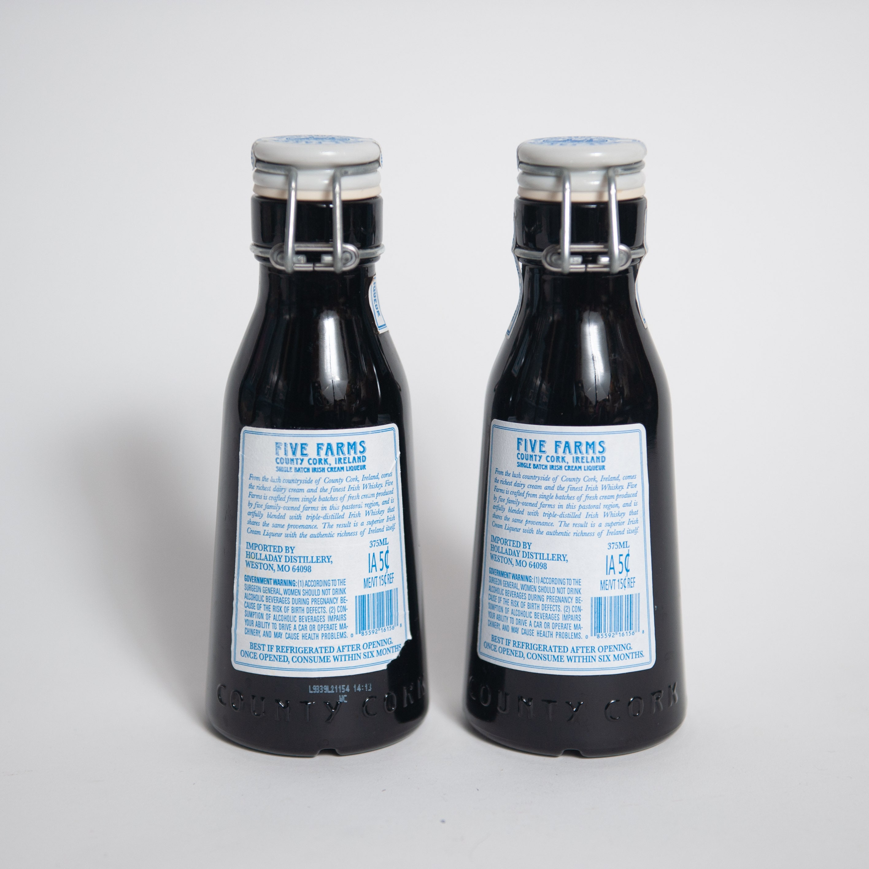 Set of 2 Five Farms County Cork Ireland Amber Brown Glass Etsy