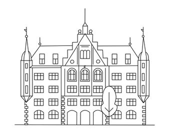 Custom House Portrait from Photo, Hand Drawn Home Sketch, Housewarming Gift, Realtor Closing Gift (Digital)