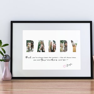 Collage de fotos para papá, lienzo personalizado, letrero enmarcado, regalo personalizado para papá, regalo del Día del Padre, regalo de cumpleaños para papá, impresión para papá (descarga digital)