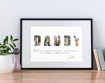 Daddy Photo Collage Custom Canvas Sign Framed Personalized Daddy Gift Fathers Day Gift Birthday Papa Present Dad Print (Digital Download)