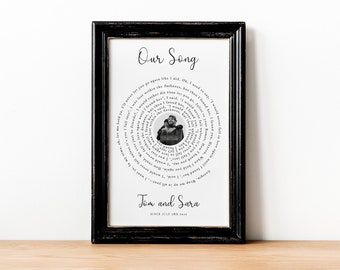 Custom Song Lyric Print, Personalised Vinyl Record Music Poster, First Dance Wedding Song Gift, Anniversary Gift for Couple (Digital)