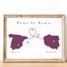 Custom Love Map Printable, Couples Gift, Personalised Map Print Any Two ...