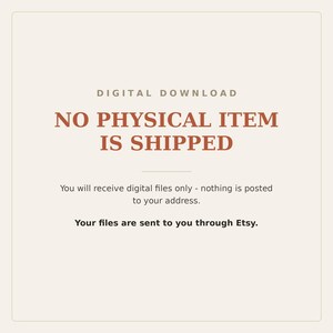 Digital download - no physical item is shipped, files are sent through Etsy