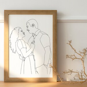 PAPER ANNIVERSARY gift for couple, Wedding anniversary, 1st anniversary, Custom anniversary gift, Couple portrait, Gift for husbanddigital image 5