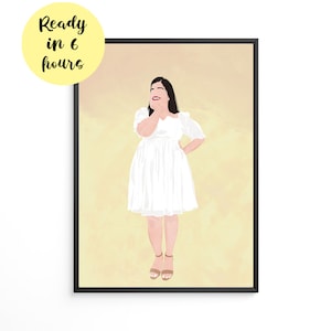 Personalized Faceless Portrait Print - Custom Couple Illustration - Digital Artwork - Fast Turnaround - Custom Portrait