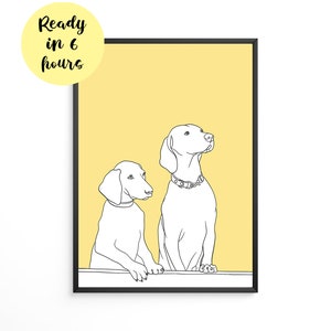 Custom Pet Portrait: Line Art Sketch from Photo (Digital)