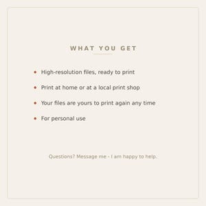 What you get - high resolution print ready files for personal use