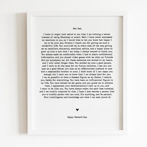 Carta editable para papá, regalo de feliz cumpleaños, regalo personalizado, regalo para papá, impresión significativa para papá, regalo imprimible para papá