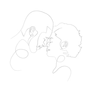 Individuelle Zeichnung, minimalistische Illustration, minimalistisches Portrait, Geschenk für sie, Single Line Art, Hochzeitsgästebuch (Digital)